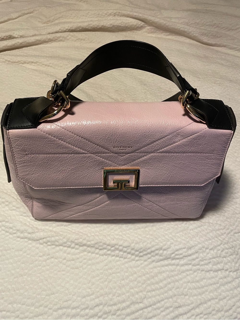GIVENCHY  Pink and Black ID Top-Handle Leather BAG rare luxury